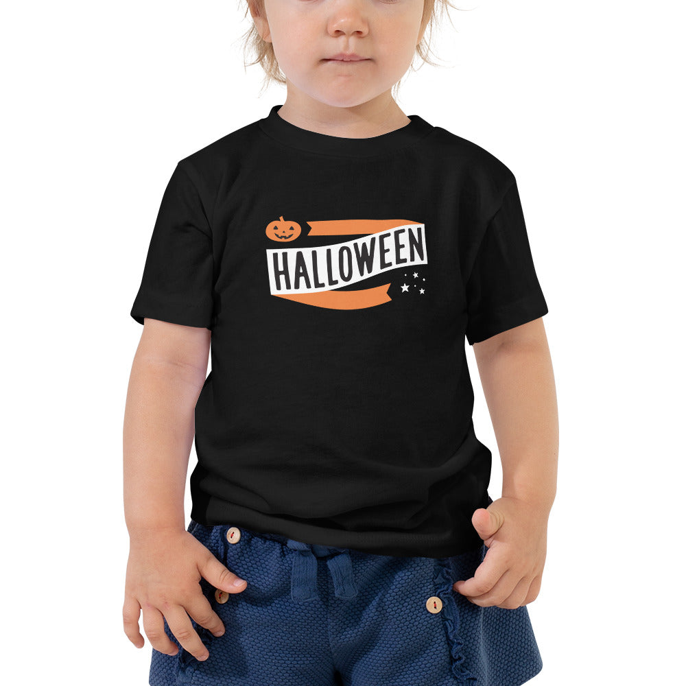 Halloween Pumpkin and Stars TODDLER Short Sleeve Tee - Next Stop Main Street