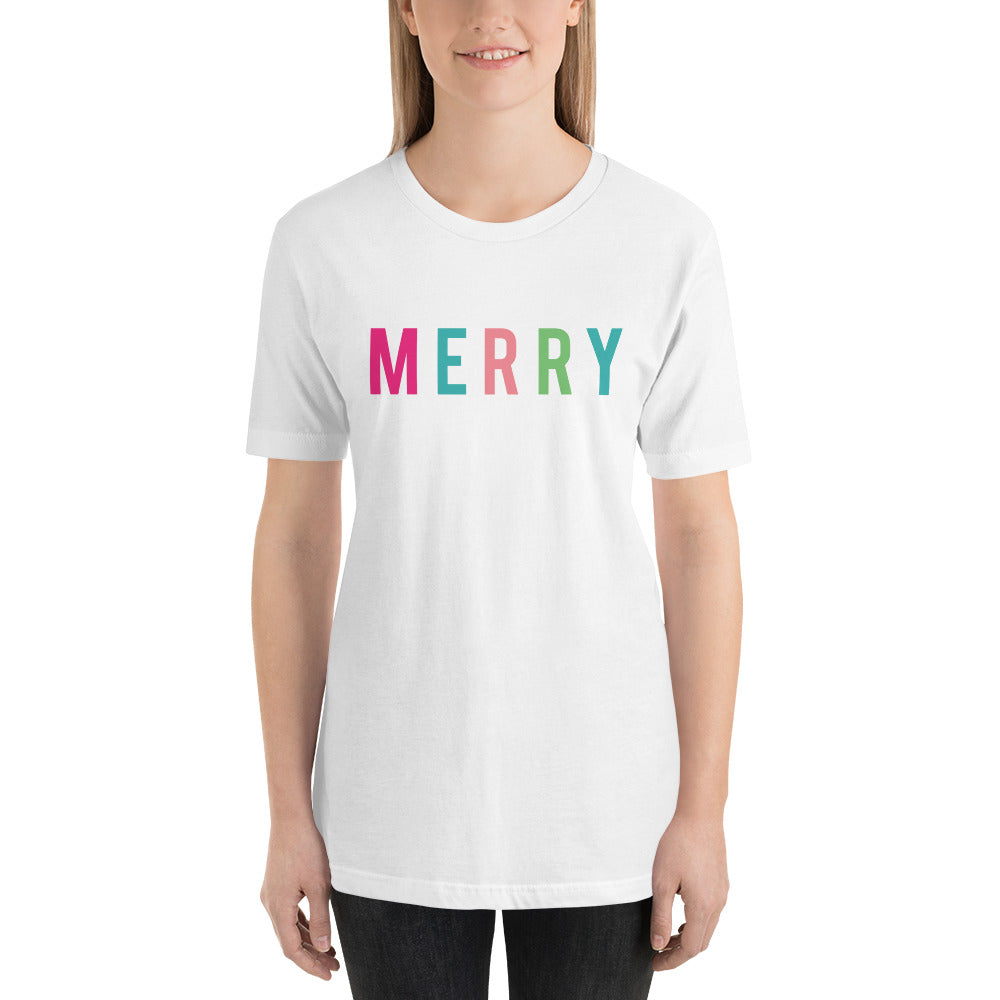 Christmas Merry - Colorful Short-Sleeve Unisex T-Shirt - Next Stop Main Street
