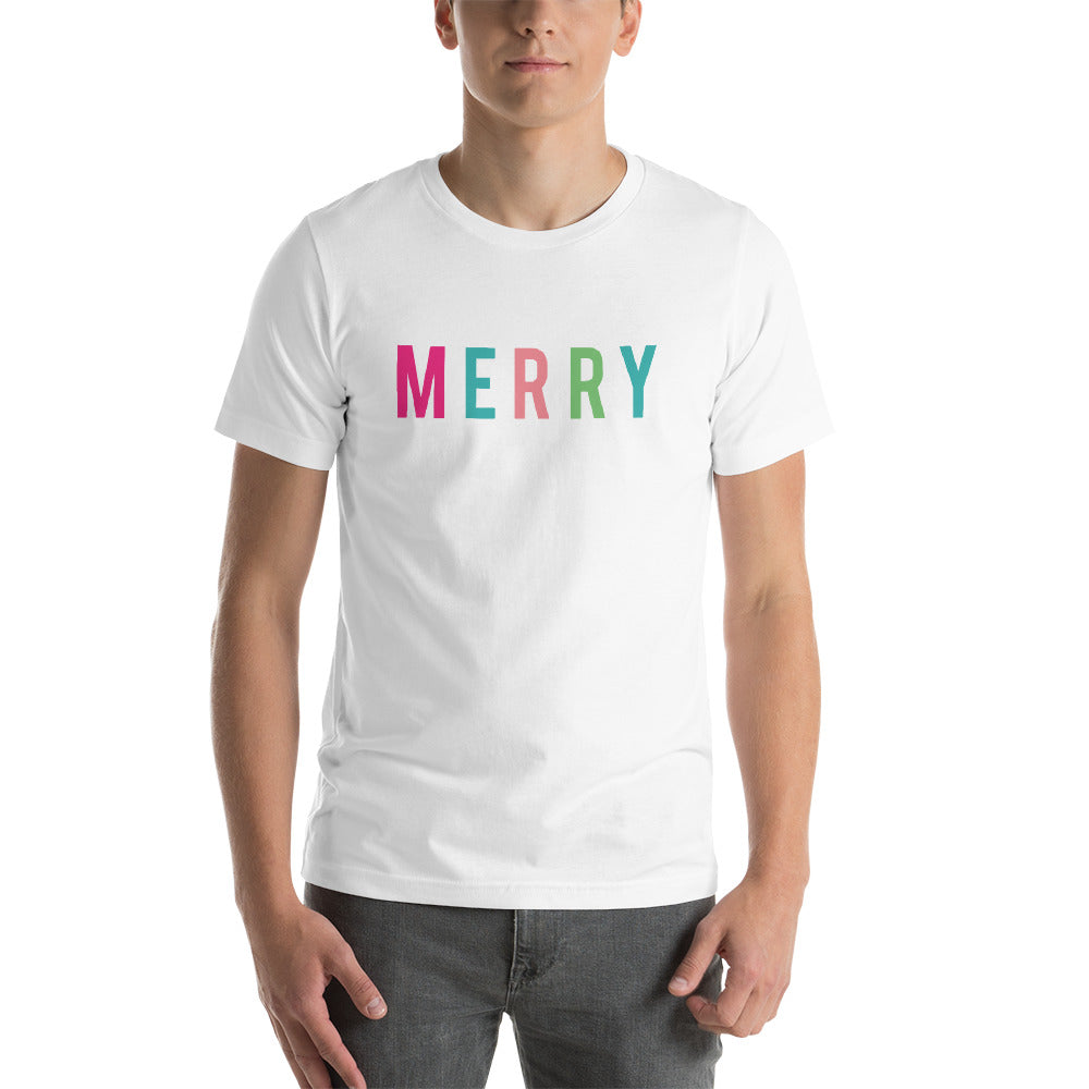 Christmas Merry - Colorful Short-Sleeve Unisex T-Shirt - Next Stop Main Street