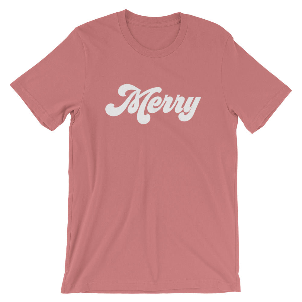 Christmas 70s Merry Short-Sleeve Unisex T-Shirt (more colors available) - Next Stop Main Street