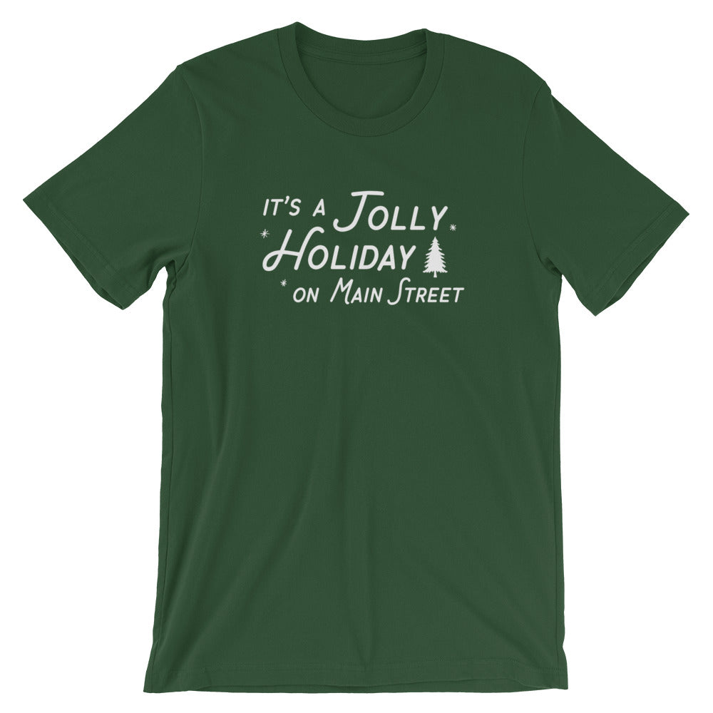 Christmas It's a Jolly Holiday on Main Street Unisex T-Shirt (more colors available) - Next Stop Main Street