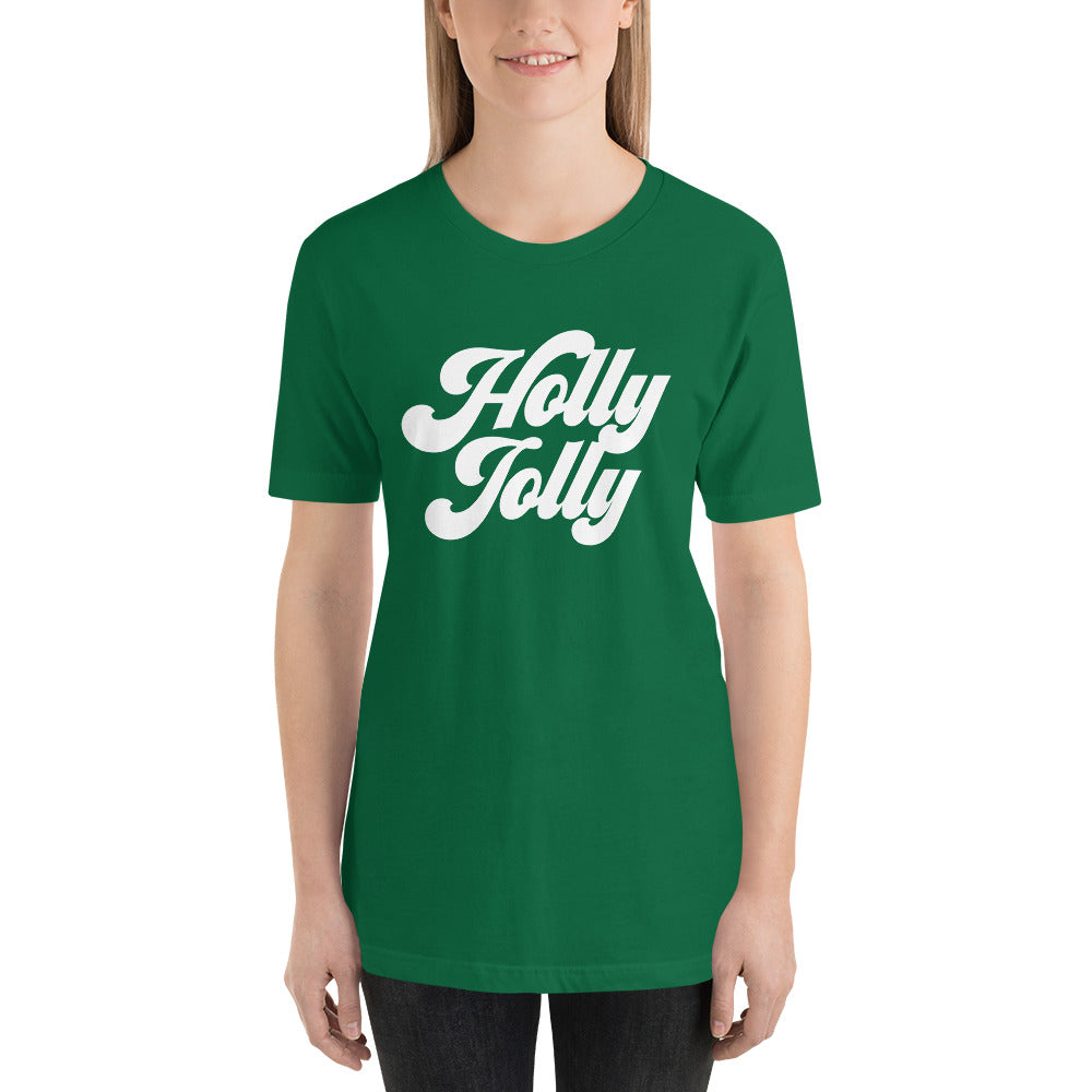 Christmas 70s Holly Jolly Short-Sleeve Unisex T-Shirt - Next Stop Main Street