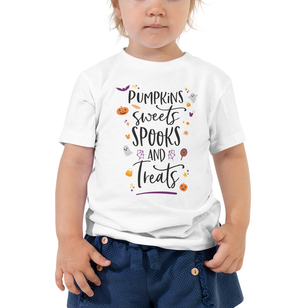 Halloween Pumpkins Sweets Spooks and Treats TODDLER Short Sleeve Tee - Next Stop Main Street