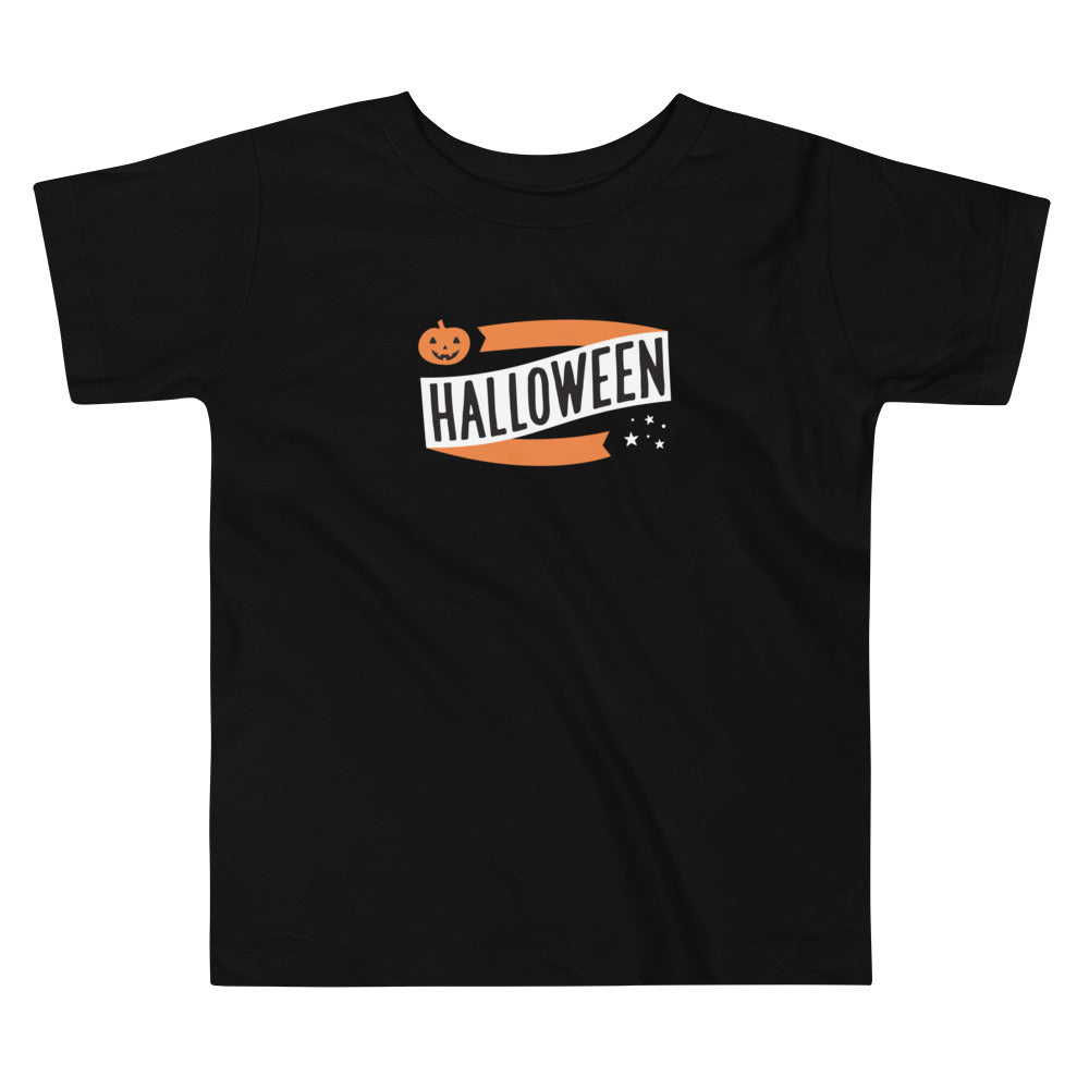 Halloween Pumpkin and Stars TODDLER Short Sleeve Tee - Next Stop Main Street