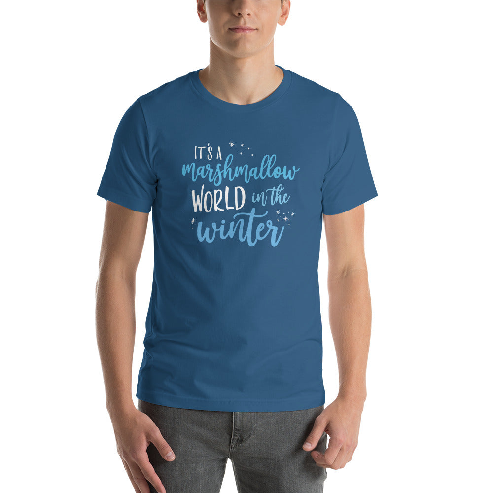 Christmas Marshmallow World in the Winter Dark Short-Sleeve Unisex T-Shirt - Next Stop Main Street