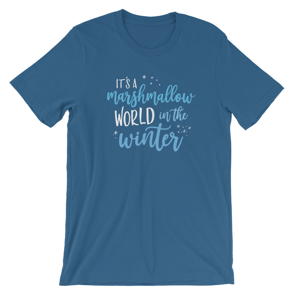 Christmas Marshmallow World in the Winter Dark Short-Sleeve Unisex T-Shirt - Next Stop Main Street