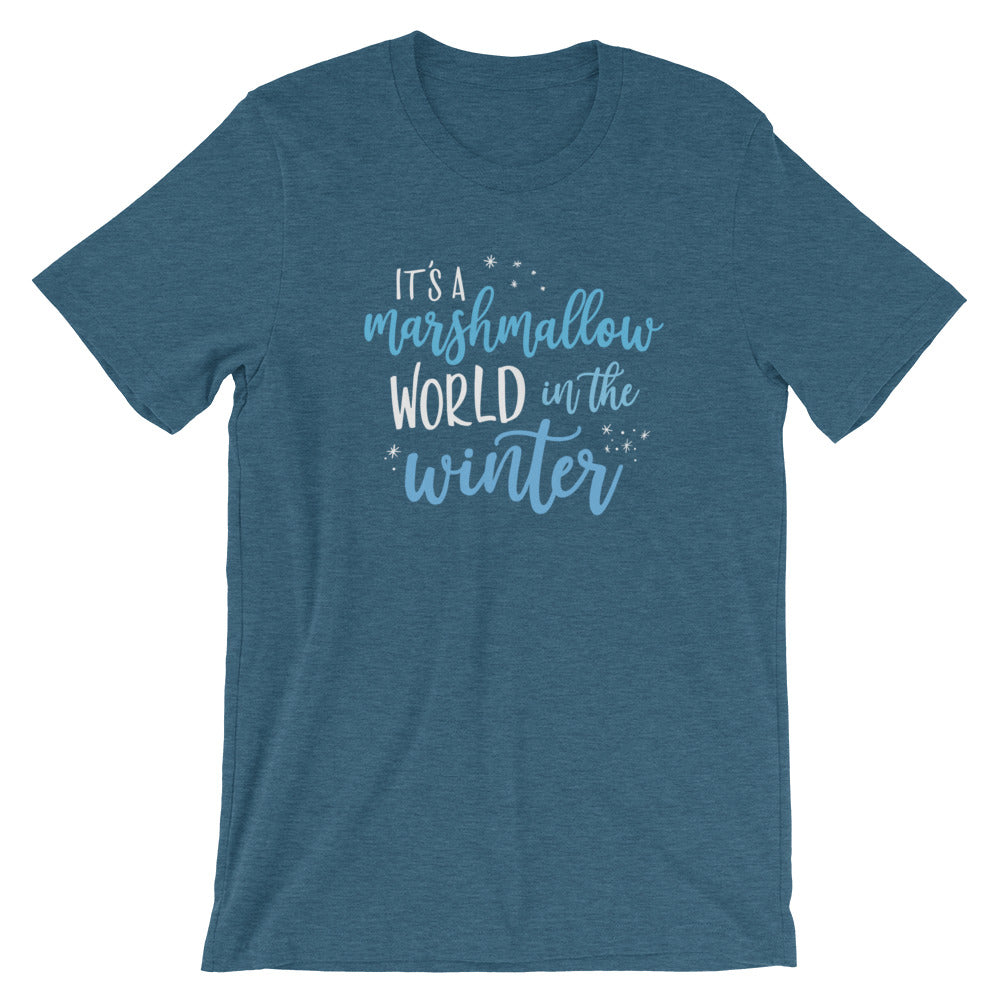 Christmas Marshmallow World in the Winter Dark Short-Sleeve Unisex T-Shirt - Next Stop Main Street