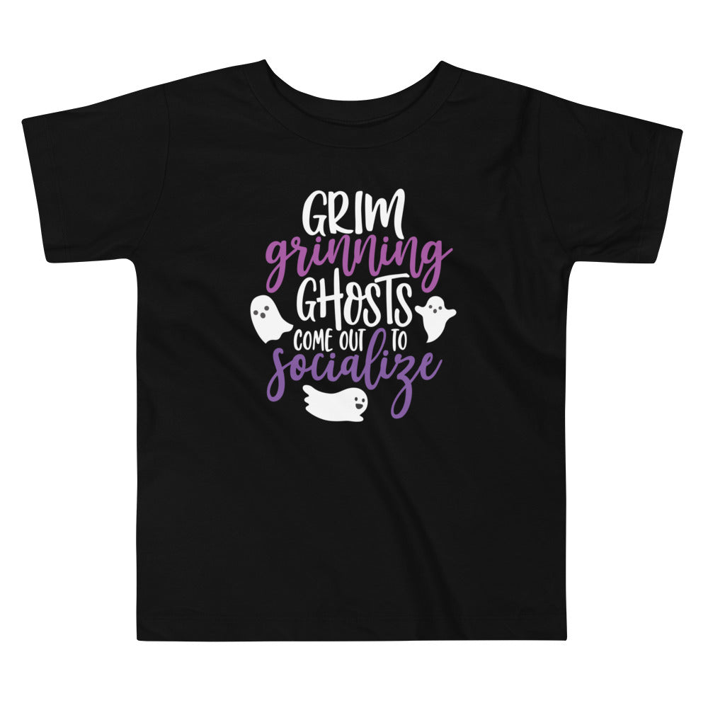 Halloween Grim Grinning Ghosts TODDLER Short Sleeve Tee