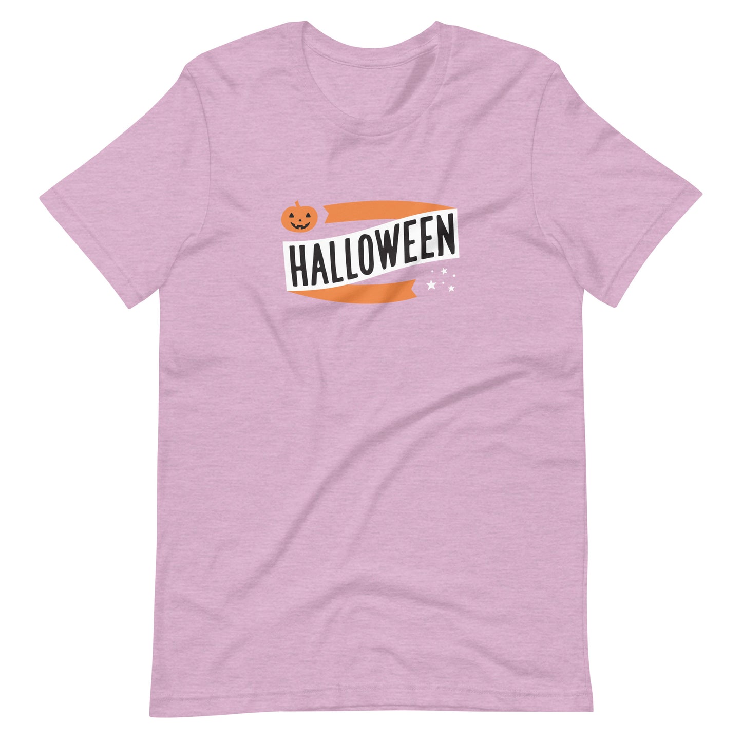 Halloween Banner Pumpkin and Stars Short-Sleeve Unisex T-Shirt (more colors available)