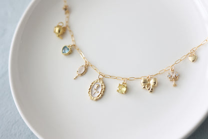 Pixie Dust Collection - Belle Oval Rose Charm Necklace