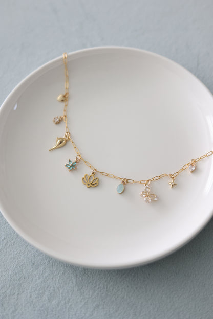 Pixie Dust Collection - Jasmine + Lotus Charm Necklace