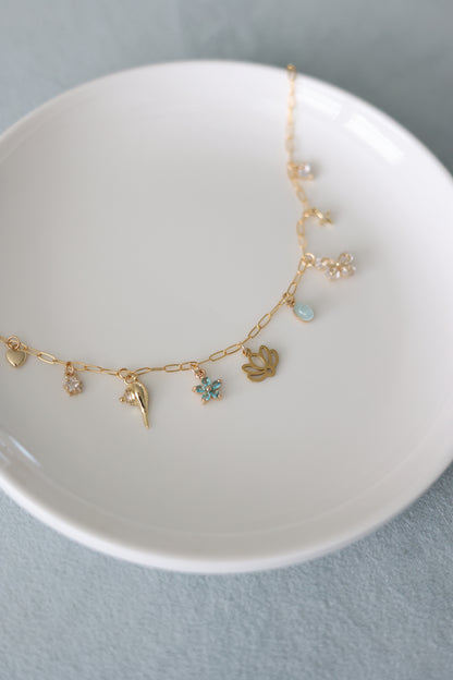 Pixie Dust Collection - Jasmine + Lotus Charm Necklace