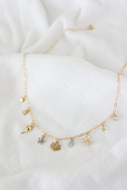 Pixie Dust Collection - Jasmine + Lotus Charm Necklace