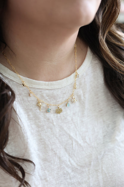 Pixie Dust Collection - Jasmine + Lotus Charm Necklace