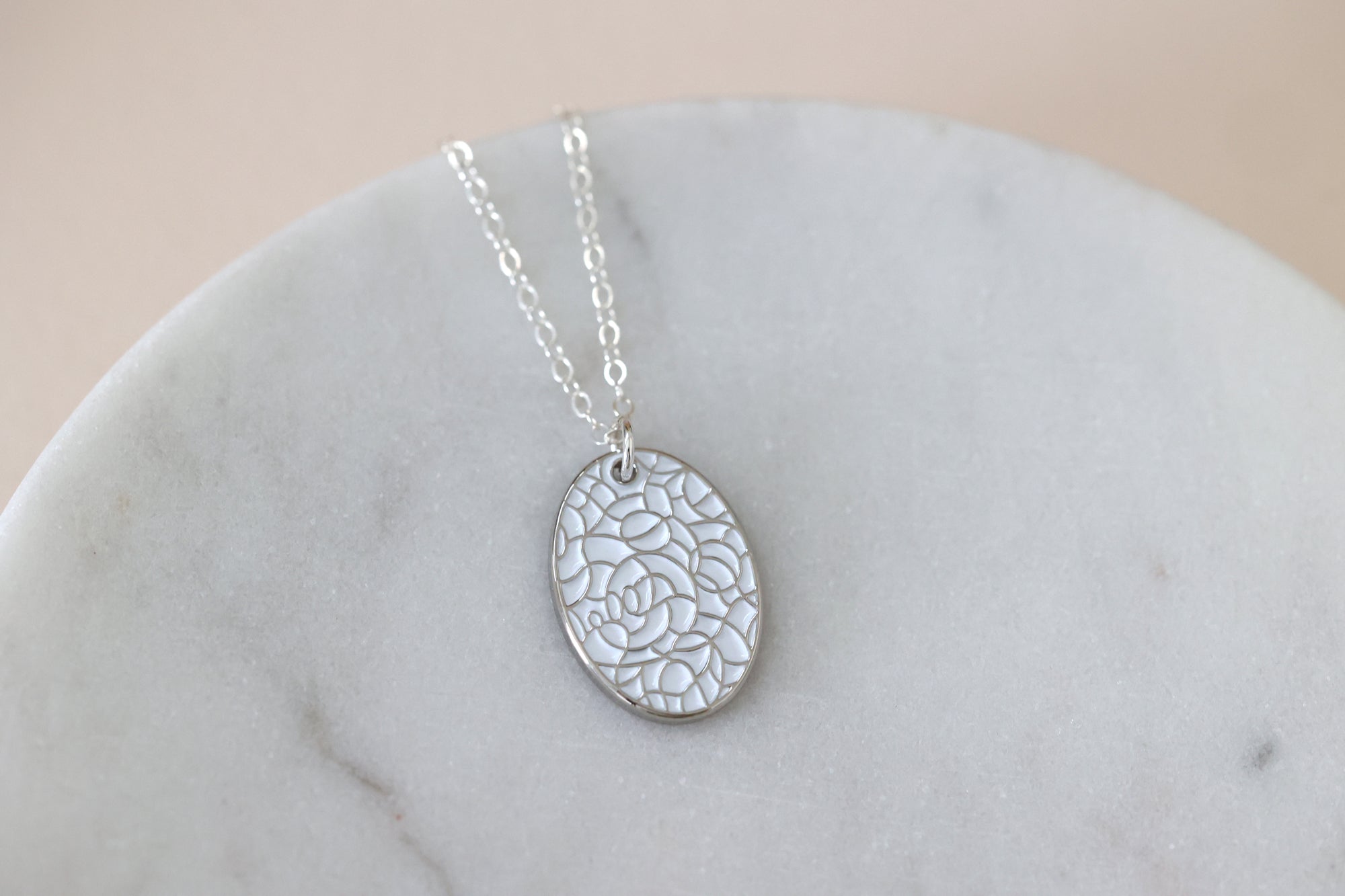Solid Silver Necklace with a 2 Initial Monogram & Hidden Message