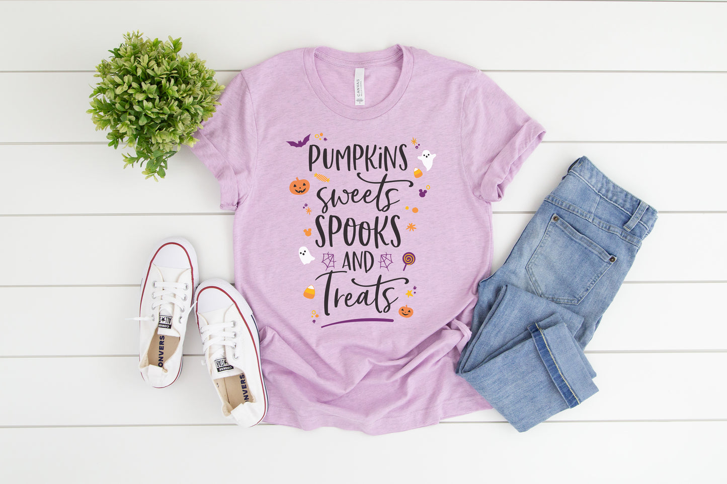 Halloween Pumpkins Sweets Spooks and Treats Short-Sleeve Unisex T-Shirt - Next Stop Main Street