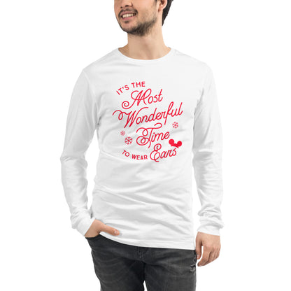 Christmas It's the Most Wonderful Time to Wear Ears Unisex Long Sleeve Tee (more colors available)