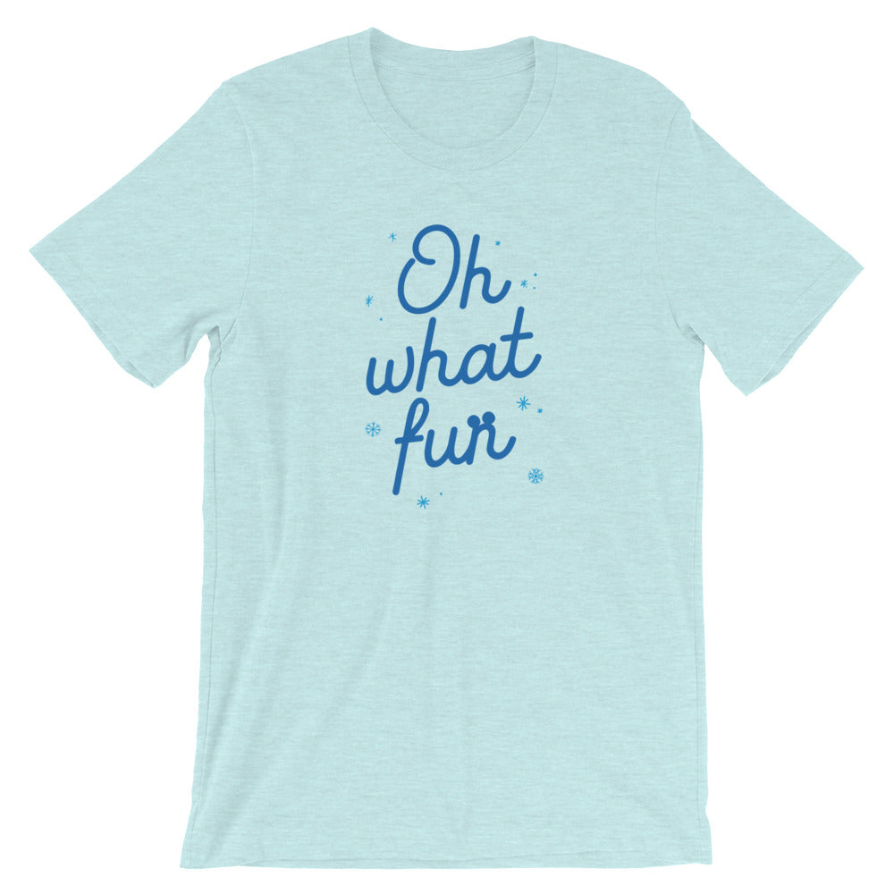 Christmas Oh What Fun Blue Short-Sleeve Unisex T-Shirt (more colors available) - Next Stop Main Street