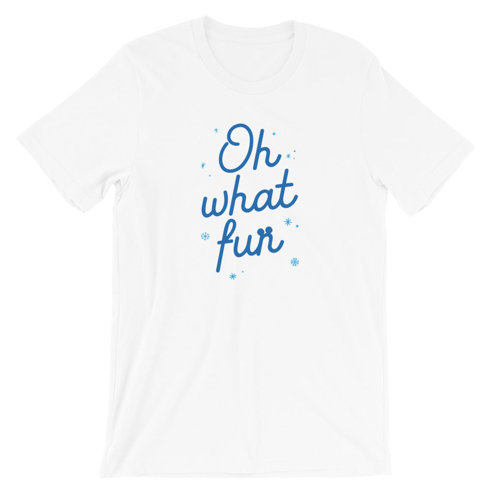 Christmas Oh What Fun Blue Short-Sleeve Unisex T-Shirt (more colors available) - Next Stop Main Street