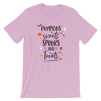 Halloween Pumpkins Sweets Spooks and Treats Short-Sleeve Unisex T-Shirt - Next Stop Main Street