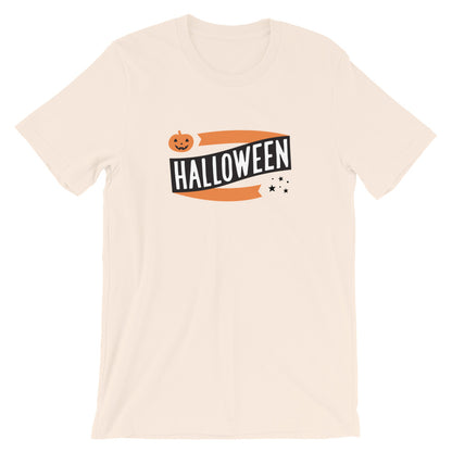 Halloween Banner Pumpkin and Stars Short-Sleeve Unisex T-Shirt (more colors available) - Next Stop Main Street