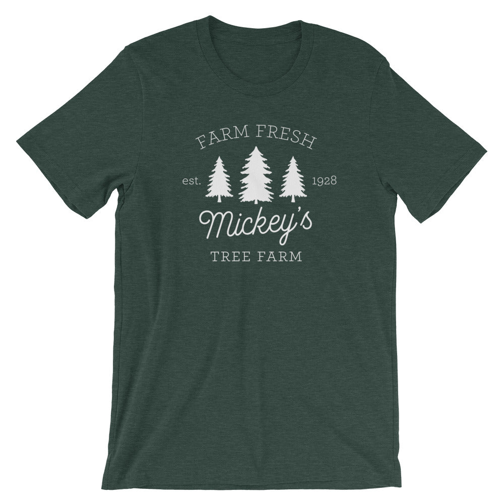 Christmas Mickey's Tree Farm White Print Unisex T-Shirt - Next Stop Main Street