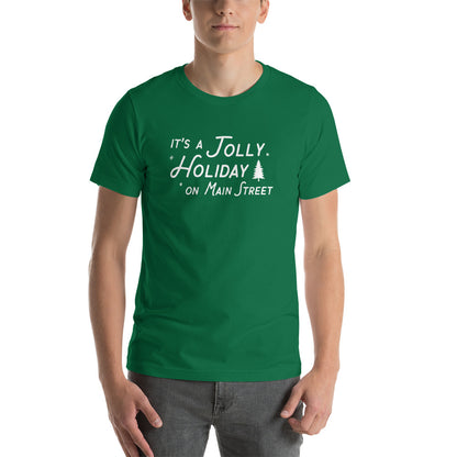 Christmas It's a Jolly Holiday on Main Street Unisex T-Shirt (more colors available) - Next Stop Main Street