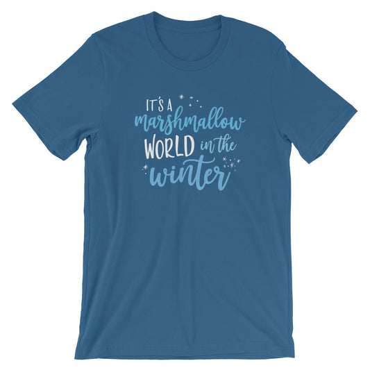Christmas Marshmallow World in the Winter Dark Short-Sleeve Unisex T-Shirt - Next Stop Main Street