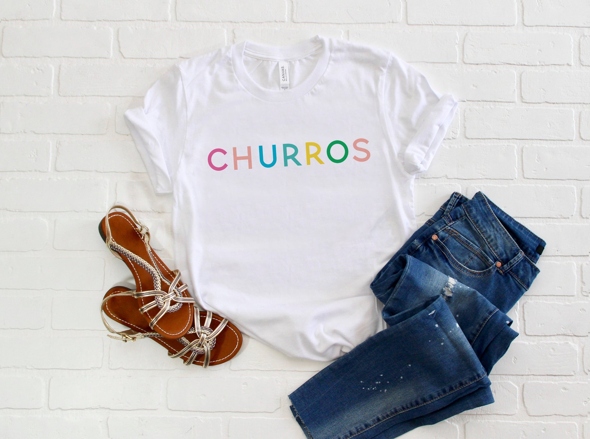 Rainbow Churros Short-Sleeve Unisex T-Shirt - Next Stop Main Street
