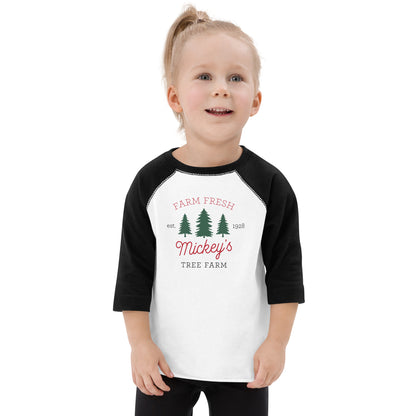 Christmas Mickey's Tree Farm TODDLER baseball shirt