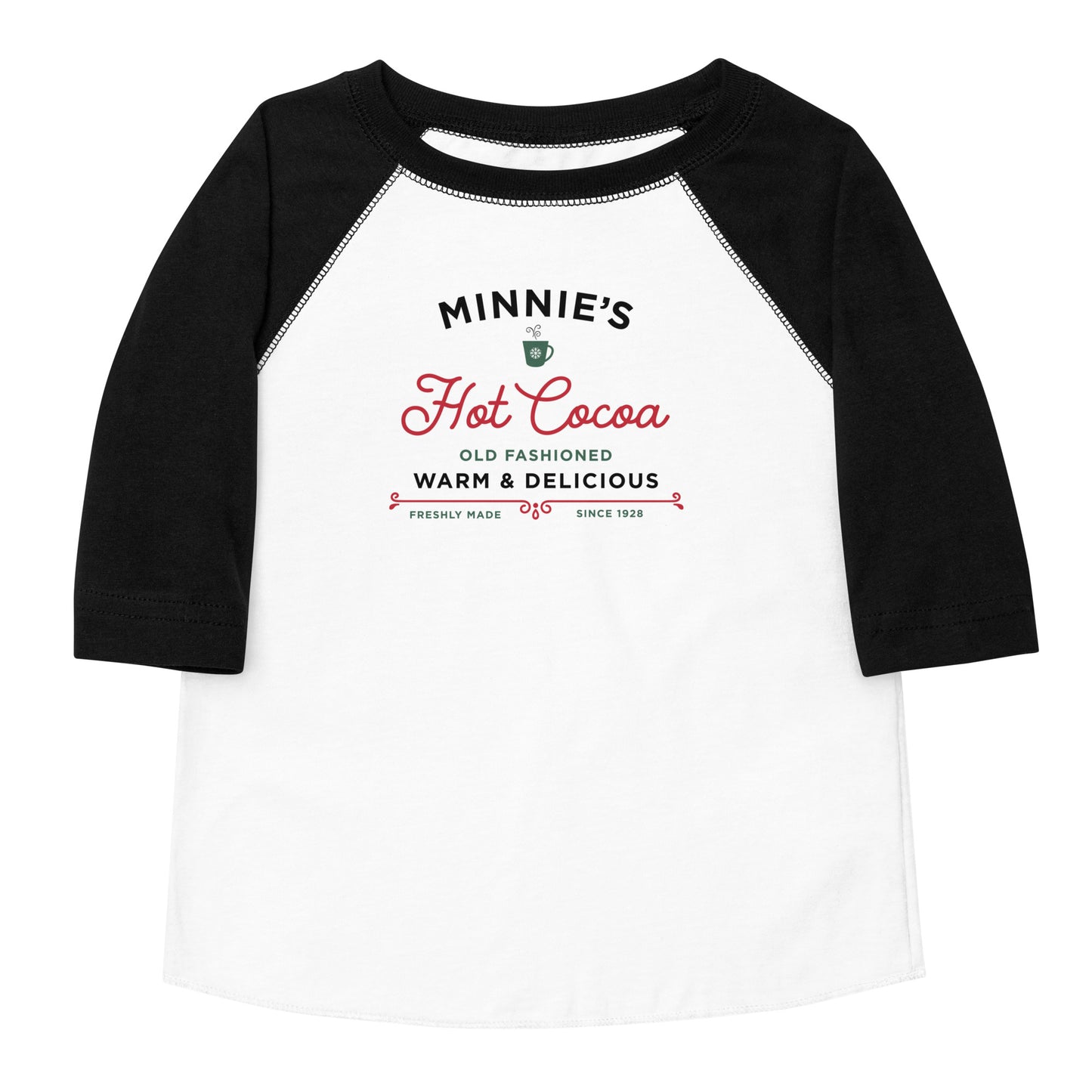 Christmas Minnie's Hot Cocoa TODDLER Baseball Shirt