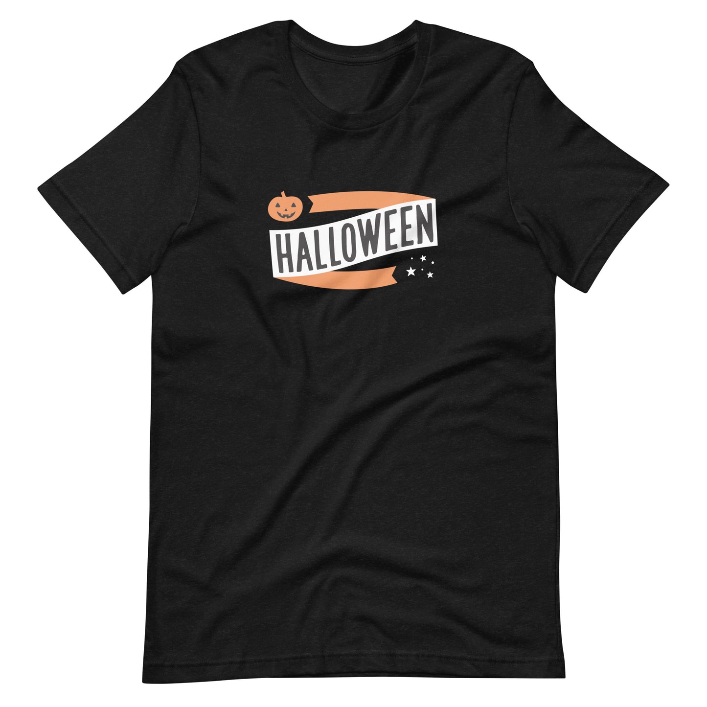 Halloween Banner Pumpkin and Stars Short-Sleeve Unisex T-Shirt (more colors available)