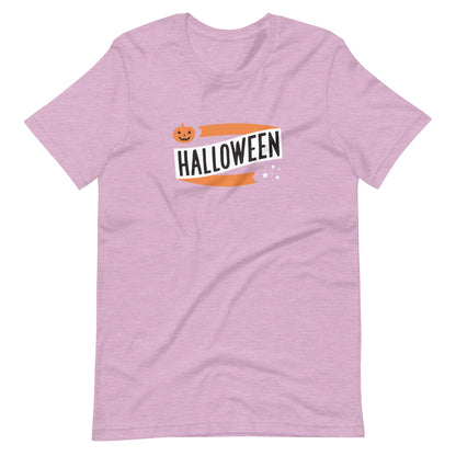 Halloween Banner Pumpkin and Stars Short-Sleeve Unisex T-Shirt (more colors available)