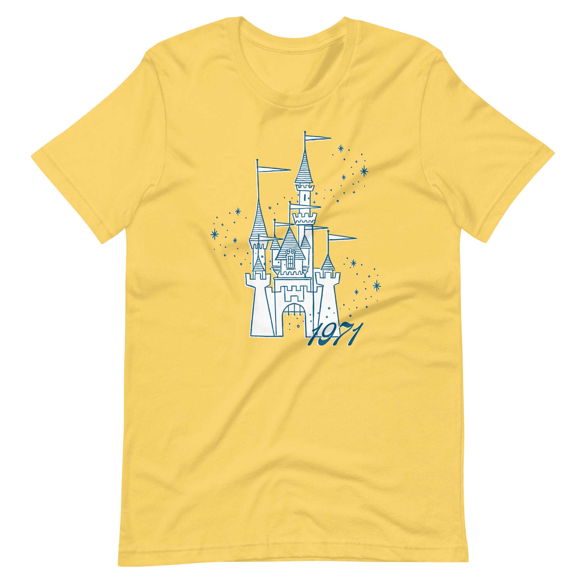 Disney Adult Shirt - Retro Walt Disney World Logo - YELLOW