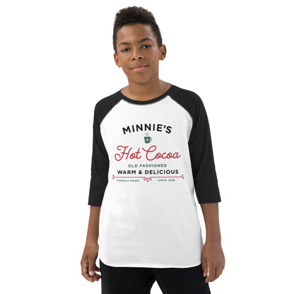 Christmas Minnie's Hot Cocoa YOUTH Baseball Shirt
