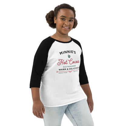 Christmas Minnie's Hot Cocoa YOUTH Baseball Shirt